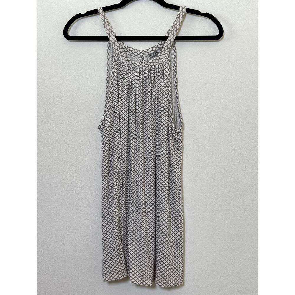Loveappella White Geometric Halter Tank Top XL Minimalist